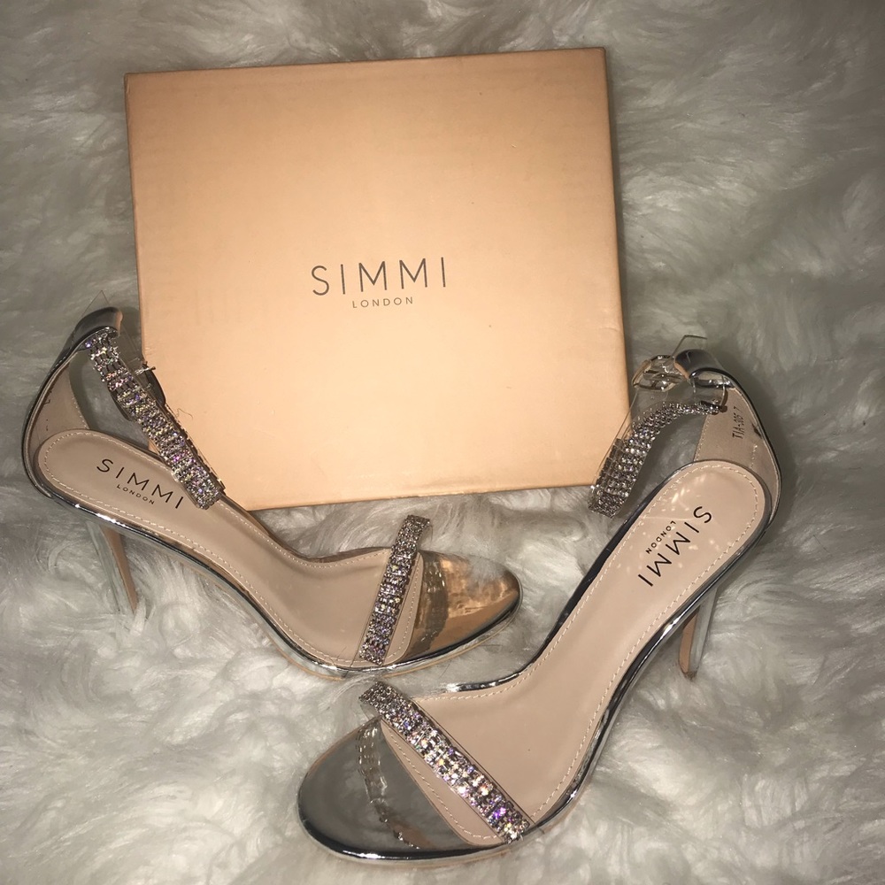 Sliver Diamanté Heels